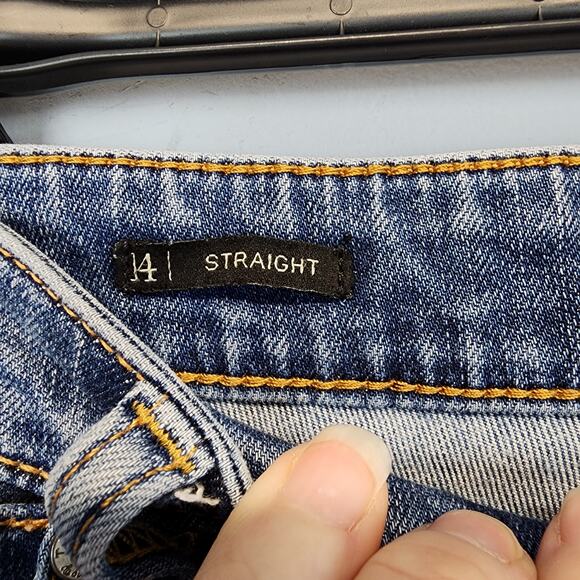 Talbots Flawless 5-Pocket Straight Jeans Size 14 34" Medium Wash Soft Stretch - Picture 14 of 15